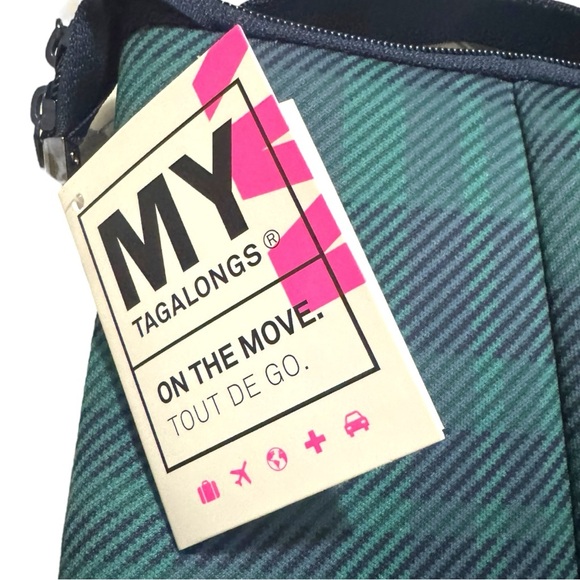 My Tagalongs Weekender Bag Blue Green Plaid Tote Neoprene Travel Bag Gym Bag - Picture 11 of 13